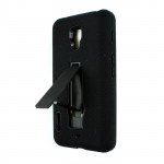 Wholesale LG Optimus F7 Armor Hybrid Case with Stand (Black-Black)